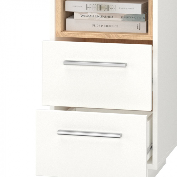 Noptiera Beatrice , MDF , 68x36x36 , Alb /Sonoma [6]