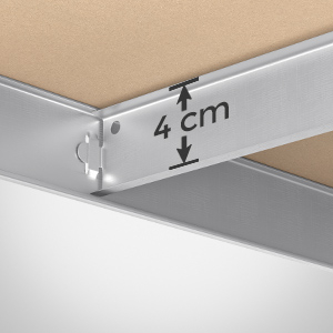 Raft 4 polite pentru depozitare , asamblare fara suruburi , capacitate de încărcare 520 kg, 40 x 80 x 160 cm, argintiu , gri [12]