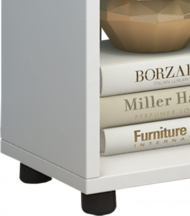 Raft despartitor de camera tip biblioteca , MDF , H.  H 119 x W 60 x 20 cm , alb [4]