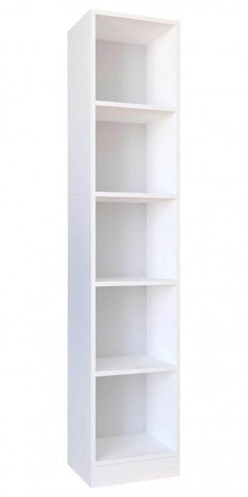 Raft tip biblioteca cu 5 polite , MDF , H:183cm x38cm x 30cm ,  alb [4]