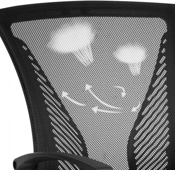 Scaun de birou ergonomic , pivotant, reglabil, cu scaun si suport pentru spate extra mare, pana la 136 kg  , plasa ,negru [8]