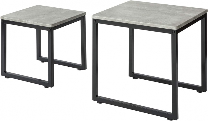 Set 2 mese de cafea , cadru metalic , blat MDF , 50 x 50 x 50 cm , negru/gri [6]