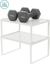 Set 2 rafturi metalice de depozitare , Songmics, 30 cm, Alb [6]