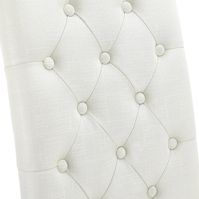 Set 2 scaune tapitate cu spatar inalt, picioare din lemn de stejar masiv cu protectii pentru podea, 45, 5 x 62 x 98, 5 cm, crem [6]