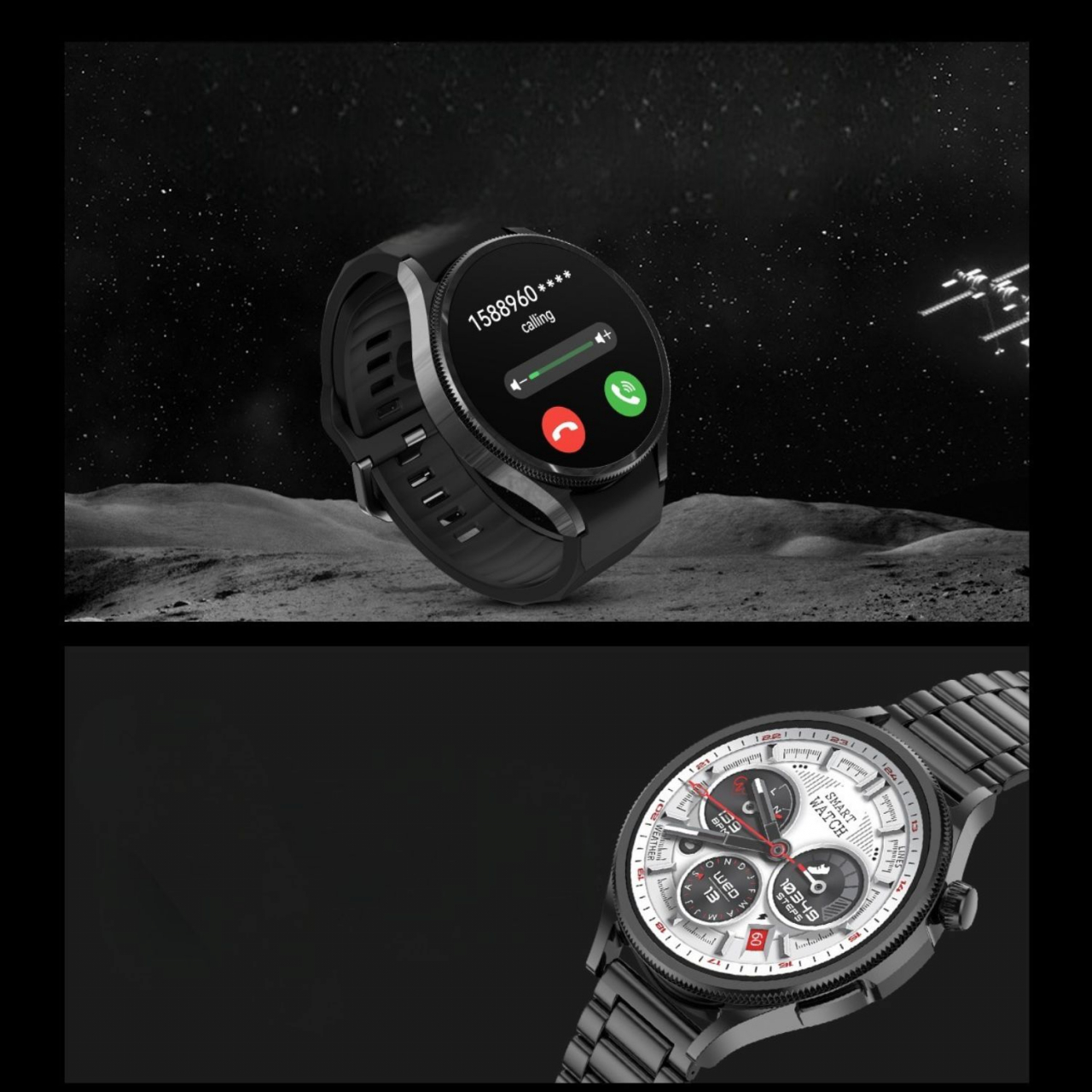 Set Smartwatch/Bratara fitness + casti wireless ,  Display IPS 1.5" inch , rezolutie 320x240 pixeli, 2 bratari -silicon + metal,  monitorizare puls și somn, fitness tracker, rezistent la apă IPX-6, Ne [12]