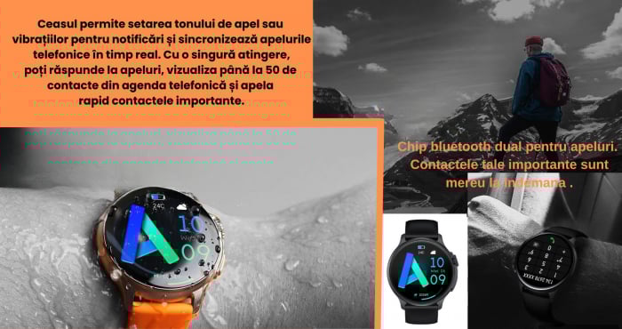 Smartwatch Syncro , Display AMOLED 1.43 inch , Senzori monitorizare a sanatatii, Standby 30 de zile, Rezistent la apa , Multiple moduri sportive , Incarcare wireless [5]