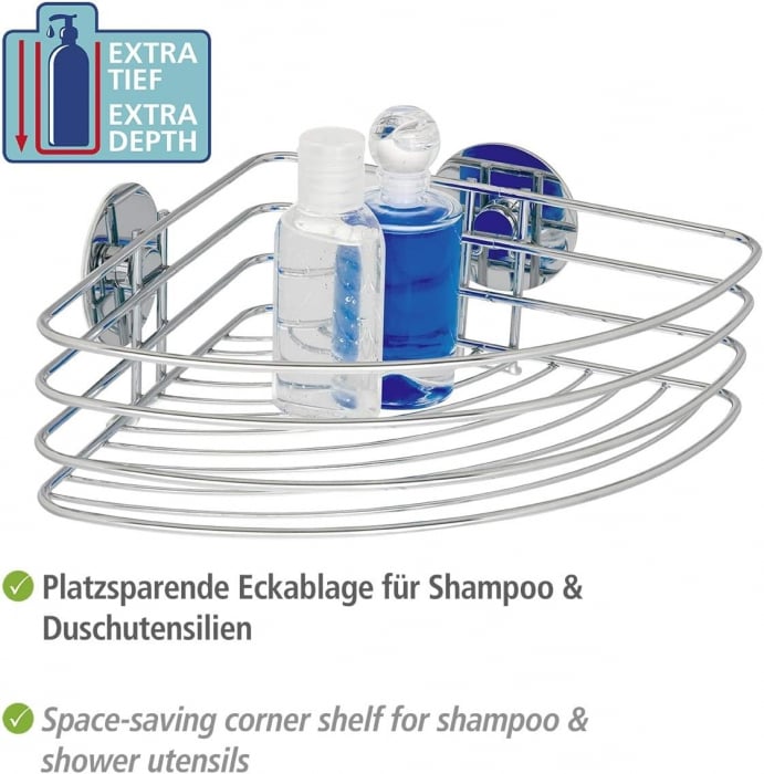 Suport de colt pentru baie , Turbo-Loc® 20 x 26.5 x 10.5 cm, inox [5]