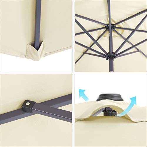 Umbrela de exterior, reglabila  , diametru 3m , inaltime 2,36 m , Crem [6]