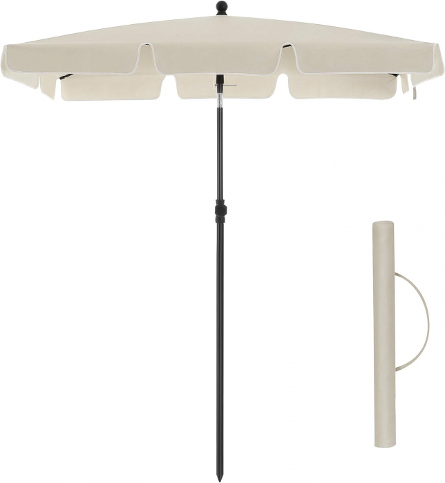 Umbrelă de soare pentru exterior, 2 x 1,25 m, protecție UPF 50+, cu geantă de transport , Crem [3]