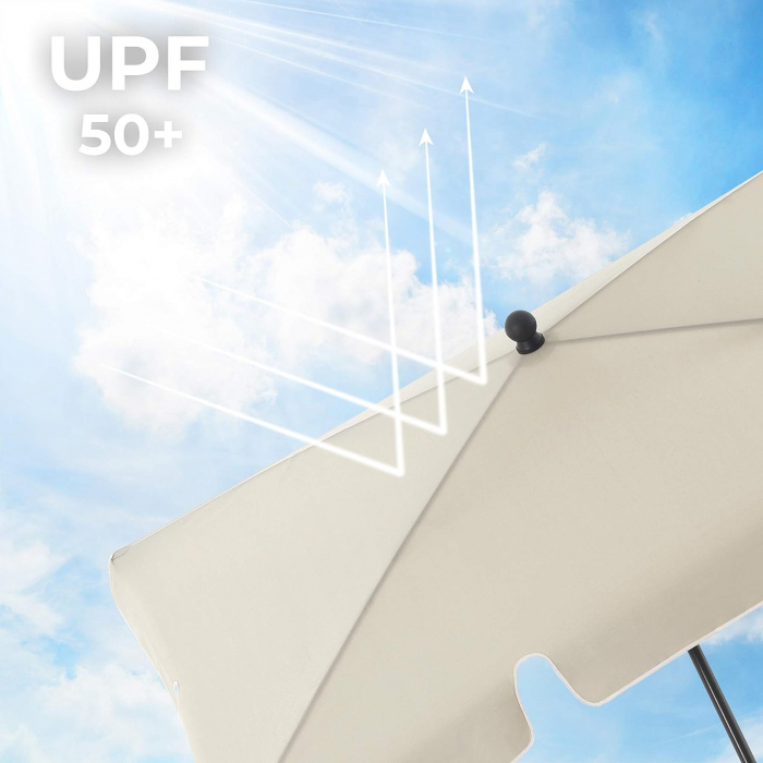 Umbrelă de soare pentru exterior, 2 x 1,25 m, protecție UPF 50+, cu geantă de transport , Crem [8]
