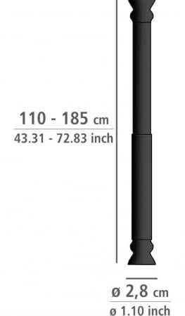 Bara telescopica pentru dus , 110-185 cm , Negru [4]