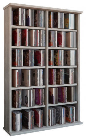 Biblioteca cu 10 polite reglabile , MDF , H 91,5 x L 60 x l 18 cm , sonoma gri [1]