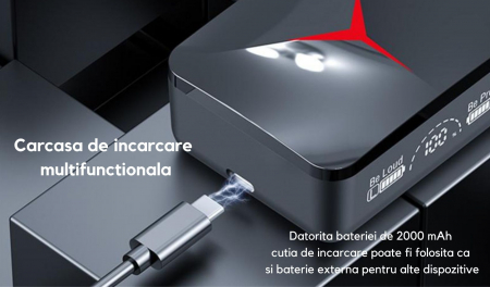 Casti wireless BeatX , buds , fara fir , audio , functie de baterie externa, IPX6 rezistente la apa si transpiratie , functie Noise Cancelling, TWS , autonomie 8 ore , carcasa cu inchidere magnetica , [3]