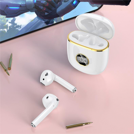 Căști Wireless In-Ear, Audio fara fir , Tehnologie Anulare Zgomot Exterior, HiFi Sound, Rezistente la Apă IPX-4, Gaming și Sport , Bluetooth 5.0, Autonomie 120 Ore [12]
