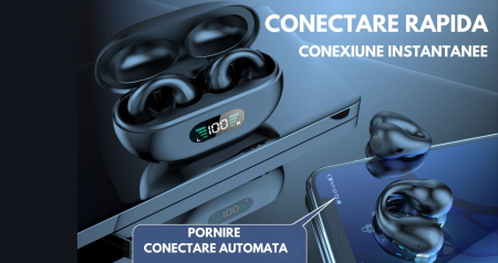 Casti wireless on ear  AirFit , fara fir , audio , Bluetooth 5.3, HiFi Sunet premium , Functie anulare zgomot exterior, Control tactil , rezistente la apa , autonomie 10 ore , compatibilitate universa [5]