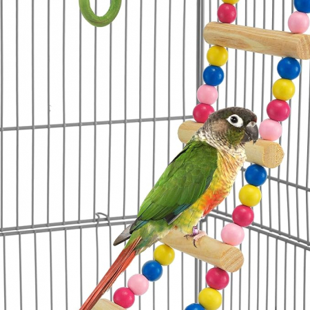 Colivie mare pentru pasari 99 cm , 2 usi laterale si 7 usi mici , tava detasabila , accesorii incluse, metal ,alb [5]