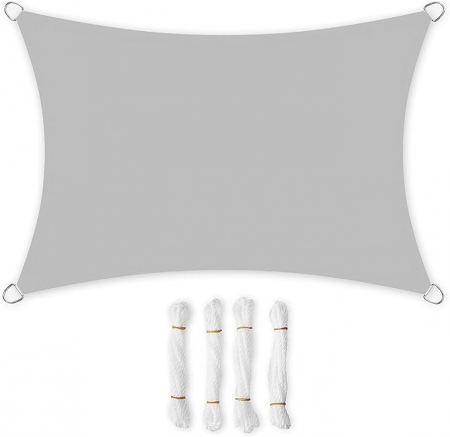Copertina pentru grădină, terasă, camping,   2 x 3 m, rezistent la apă până la 1000 mm, 93% protecție UV, din poliester rezistent la rupere, rezistent la intemperii, , gri fumuriu [6]