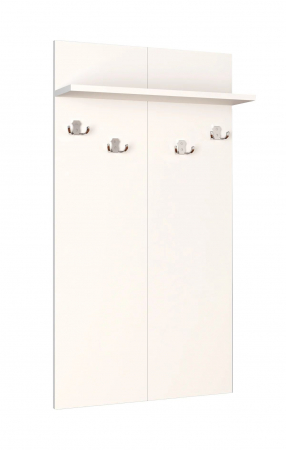 Cuier suspendat pe perete cu 4 carlige , PAL , 110 x 60 x 5 cm  , alb [2]