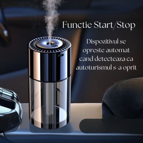 Difuzor smart aromaterapie cu proiector stele, alimentare USB sau baterie reîncărcabilă, neutralizare mirosuri, functie de oprire automata, pentru masina sau casa , 3 intervale de pulverizare , contro [2]