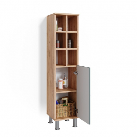 Dulap baie Fynn , MDF , 30 x 130,6 x 30 , Sonoma/Verde mat [3]