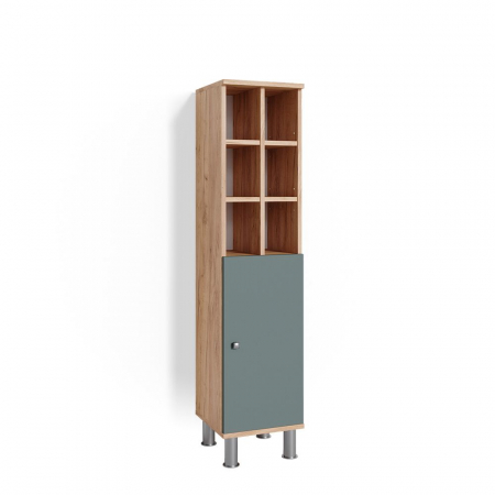 Dulap baie Fynn, MDF, 30 x 130,6 x 30, Sonoma/Verde mat [4]