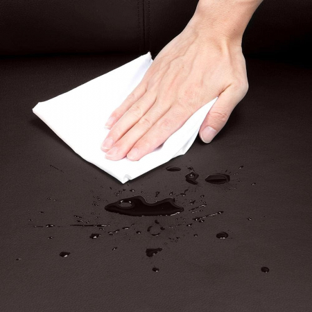 Fotoliu cu suport pentru picioare reglabil , spatar reglabil din spuma densa , 67 x 85 x 99.5  cm , piele ecologica , maro [6]