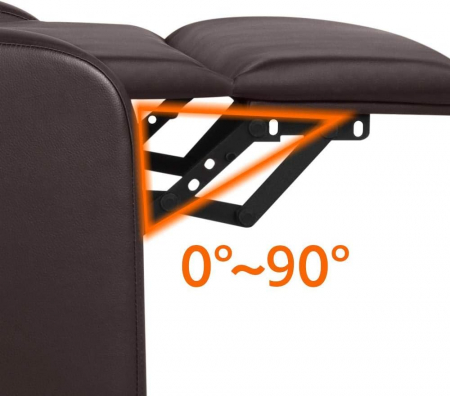 Fotoliu cu suport pentru picioare reglabil , spatar reglabil din spuma densa , 67 x 85 x 99.5  cm , piele ecologica , maro [5]