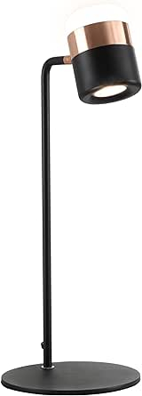 Lampa de masa LED , reglabila 90 de grade , stil industrial , 27 x 24 x 51 cm , metal , negru + auriu [1]