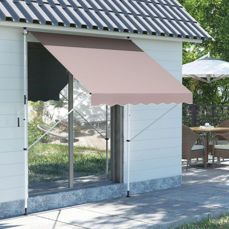 Mobilier de gradina - Marchiza / Copertina retractabila cu manivela , 2 x 1.5 m, inaltime reglabila 170-280 cm , crem