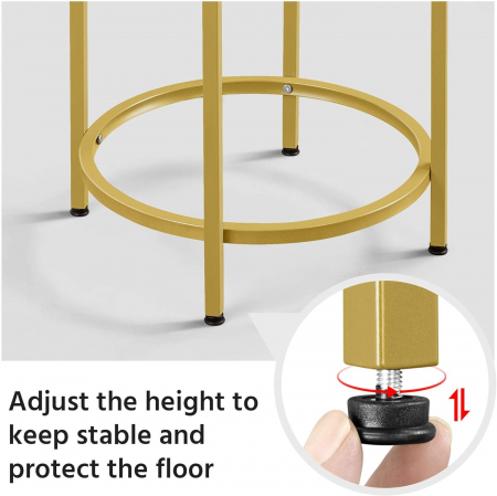 Masa de cafea pentru living , cadru metalic auriu, blat sticla securizata , 41 cm diametru , 61 cm inaltime , metal ,auriu [5]