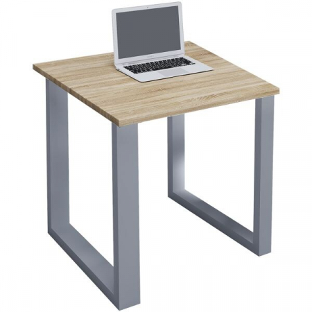 Mobilier de bucatarie - Masa multifunctionala , blat mdf 80x80x76 h cm , picioare metalice in U , Sonoma /Alb