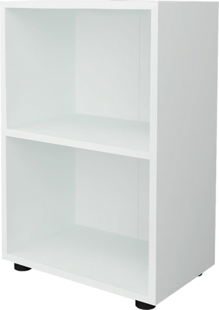 Minibiblioteca cu 2 rafturi , MDF , H. 114 x B. 56 x T. 30 cm , alb [6]