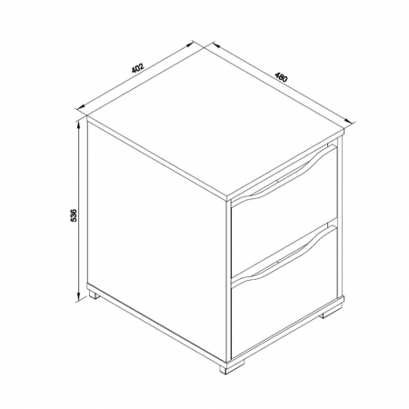 Noptiera 2 sertare Ruben, Mdf, 40,2 x 53,6 x 48, Alb [4]