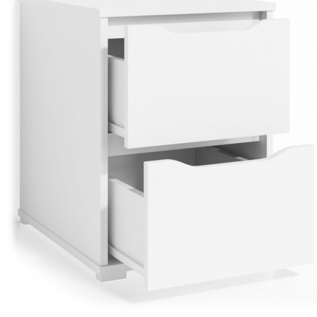 Noptiera 2 sertare Ruben, Mdf, 40,2 x 53,6 x 48, Alb [3]