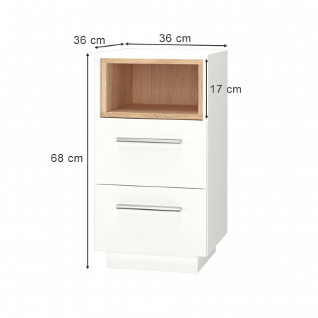 Noptiera Beatrice , MDF , 68x36x36 , Alb /Sonoma [3]