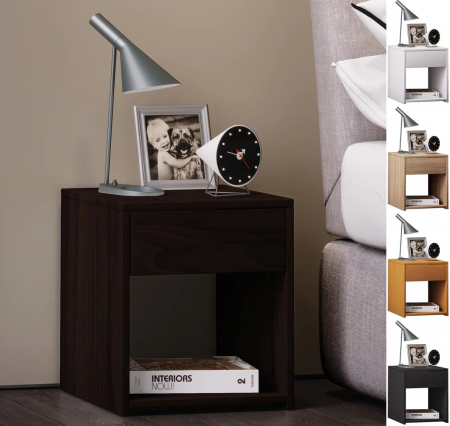 Mobilier dormitor - Noptiera Sledo cu sertar , PAL, 40 x 35 x 35 cm  ,  nuc