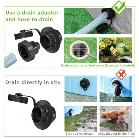 Piscina pliabila premium pentru animale de companie , nu necesita umflare , 100 x 30 cm , PVC rezistent , albastru /gri [6]