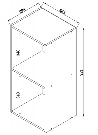 Raft cu 1 polita , PAL , H. 72 x L. 34 x D. 30 cm , fag [1]