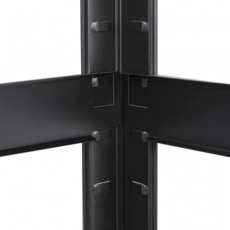 Raft de depozitare industrial cu 5 polite reglabile , sustine pana la 175 kg per polita , asamblare fara suruburi , 153 x 75 x 30 cm , negru [8]