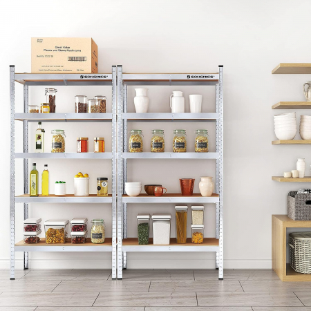 Raft  de depozitare pentru încărcături grele , capacitate maxima 875 kg, 180 x 90 x 40 cm, cu suprafață galvanizată, argintiu [0]