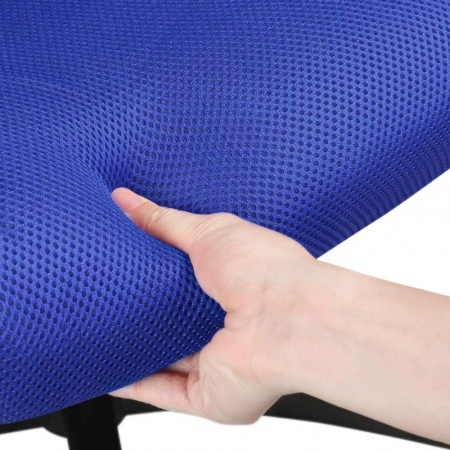 Scaun de birou ergonomic , pivotant, reglabil, cu scaun si suport pentru spate extra mare, pana la 136 kg , plasa ,albastru [4]
