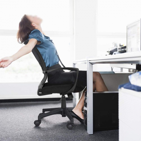 Scaun de birou ergonomic , pivotant, reglabil, cu scaun si suport pentru spate extra mare, pana la 136 kg  , plasa ,negru [3]