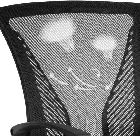 Scaun de birou ergonomic , pivotant, reglabil, cu scaun si suport pentru spate extra mare, pana la 136 kg  , plasa ,negru [7]