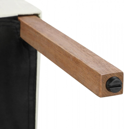 Set 2 scaune tapitate cu spatar inalt, picioare din lemn de stejar masiv cu protectii pentru podea, 45, 5 x 62 x 98, 5 cm, crem [4]