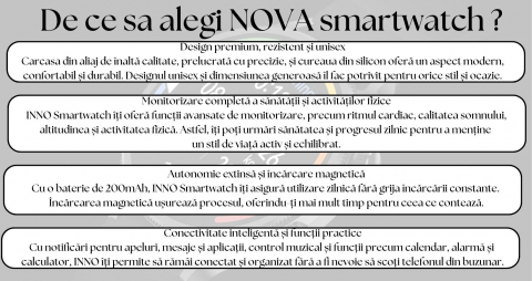 Set Smartwatch/Bratara fitness + casti wireless ,  Display IPS 1.5" inch , rezolutie 320x240 pixeli, 2 bratari -silicon + metal,  monitorizare puls și somn, fitness tracker, rezistent la apă IPX-6, Ne [7]
