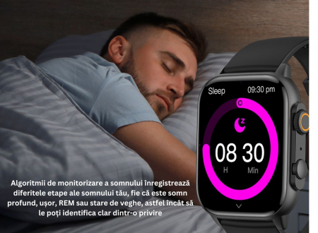 Smartwatch - Smartwatch Chronix , Ecran AMOLED 1.9 inch , Rezistent la apa si transpiratie , Senzori monitorizare sanatate , GPS , autonomie 10 zile , vedere nocturna