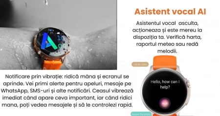 Smartwatch Syncro , Display AMOLED 1.43 inch , Senzori monitorizare a sanatatii, Standby 30 de zile, Rezistent la apa , Multiple moduri sportive , Incarcare wireless [3]