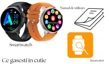 Smartwatch Syncro , Display AMOLED 1.43 inch , Senzori monitorizare a sanatatii, Standby 30 de zile, Rezistent la apa , Multiple moduri sportive , Incarcare wireless [21]
