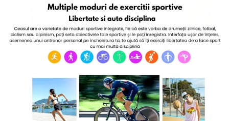 Smartwatch Zynox  , Ecran Amoled 1.28 inch , Monitorizare Sănătate, Rezistent la Apă IP68, Apeluri Bluetooth, Autonomie 10 Zile, Senzori monitorizare activitate sportiva , Curea metalica + Curea de si [3]