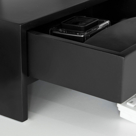 Suport de monitor pentru birou cu  sertare de depozitare ,  MDF , W47 x D18 x H11 cm , negru [5]